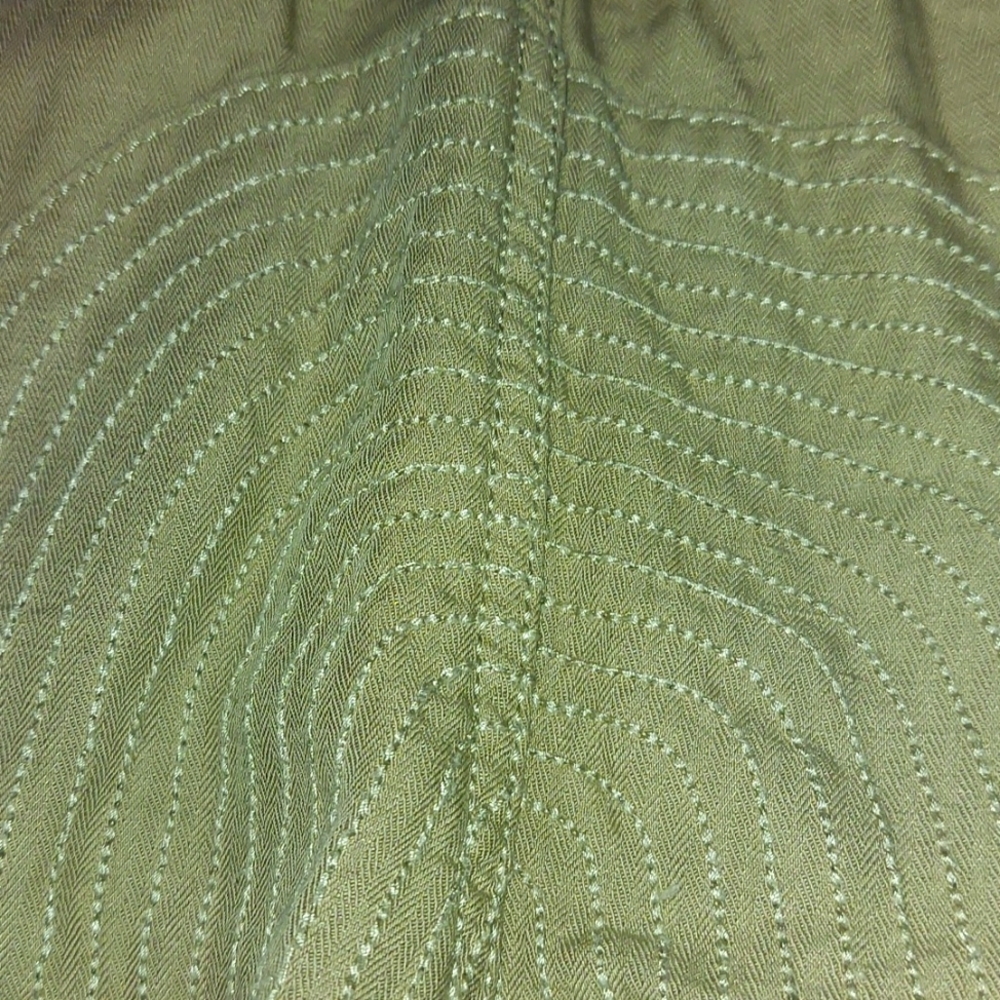 Nwt! funky embroidered utility cargo pants. linen / cotton blend. high vibes. - Picture 4 of 7